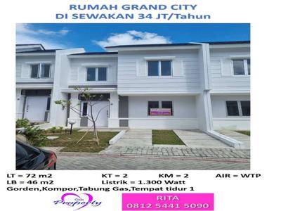 DISEWAKAN RUMAH GRAND CITY