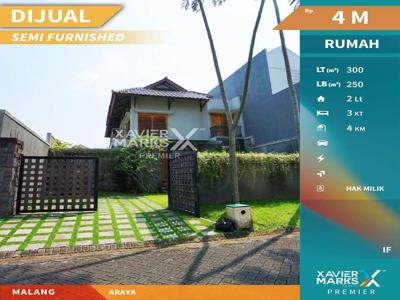 Dijual Rumah Mewah Rasa Bali Ada Swimming Pool di Araya Golf Malang