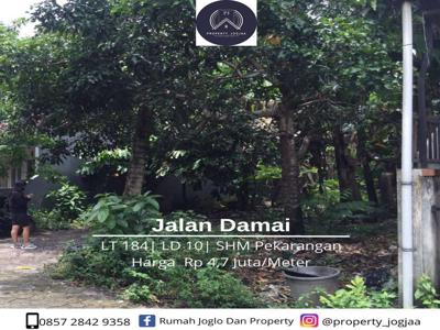 Jual Tanah Pekarangan Di Jalan Damai Luas 184 Meter