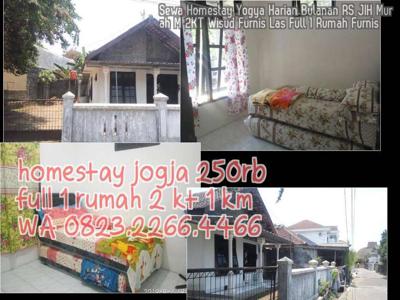 Sewa Homestay Yogya Harian Bulanan RS JIH Murah M 2KT Wisud Furnis Las