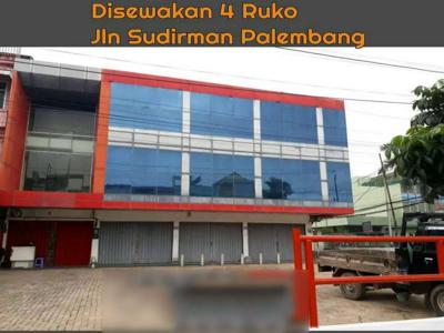 Disewakan Ruko 4 Unit Samping Kodam Sriwijaya Jl Sudirman Palembang