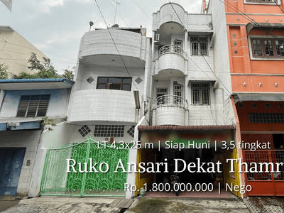 Dijual Cepat Ruko Jalan Ansari Daerah Sutrisno Thamrin Siap Huni