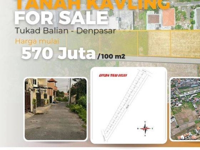 Dijual Tanah Kavling Murah Tukad Balian Renon Denpasar