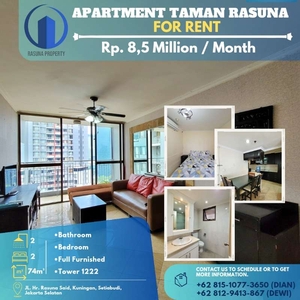 Apartment Taman Rasuna , For Rent, 2Br, Full Furnished, Siap Huni