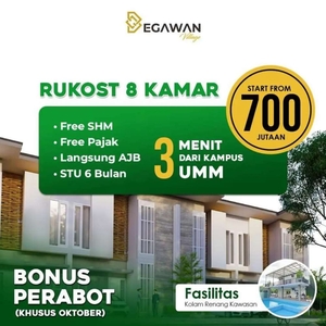 Dijual rumah kos dekat kampus UMM malang