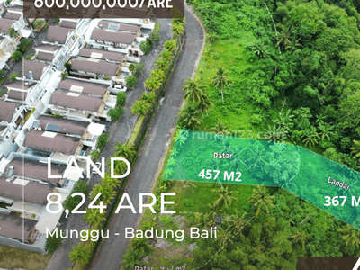 Dijual Tanah Hak Milik Seluas 8,24 Are di Kawasan Cluster Villa di Munggu Badung