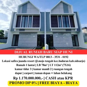 Jual rumah baru siap huni tipe magnolia safira juanda resort sidoarjo