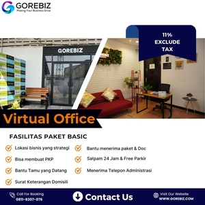 Paket Basic 1 Bulan Sewa Virtual Office Jakarta dan Sekitarnya