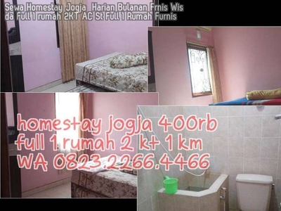 Sewa Homestay Jogja Harian Bulanan Frnis Wisda Full 1 rumah 2KT AC St