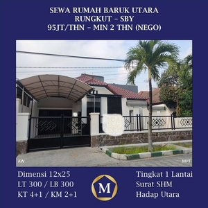Sewa Rumah Baruk Utara Rungkut dkt Tenggilis Medokan Surabaya Timur