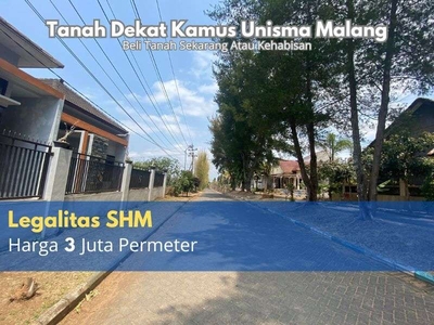 Tanah 3 Juta/Meter Posisi Hook Dekat Mall Dinoyo, Kota Malang LT04