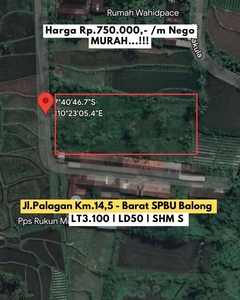 Tanah Cocok Investasi Jl.Palagan Km.14 Barat SpBU Balong Dekat RS.Puri