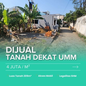 Tanah Dijual Junrejo Layak Bangun Kost Dekat Kampus UMM