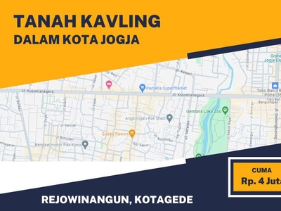 Tanah Kavling di Pusat Kota Jogja Jl Kusumanegara Dekat Gembira Loka