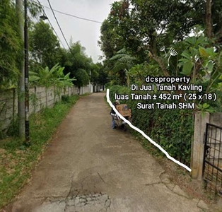 Tanah murah 452m² SHM Ciputat Tangerang Jl.Tanah merah Maruga
