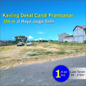 Tanah Prambanan Klaten, 350 Meter Jl. Solo-Jogja