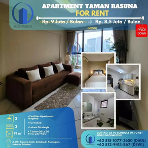 Apartment Taman Rasuna, For Rent, 2BR, Full Furnished, Siap Huni