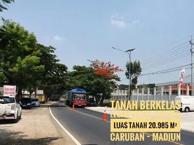 DIJUAL Tanah Apik LD 100 mtr, Jl Raya Propinsi, Caruban MADIUN