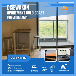 Disewa Murah Apartemen Gold Coast Studio Full Furnish View Laut