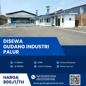 Disewakan Gudang Industri Pergudangan, 8810m Lokasi Palur,Karanganyar.