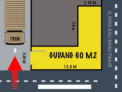 Disewakan Gudang Kapuk Sawah Jakbar Luas 60m2, Lokasi Ramai Dekat PIK