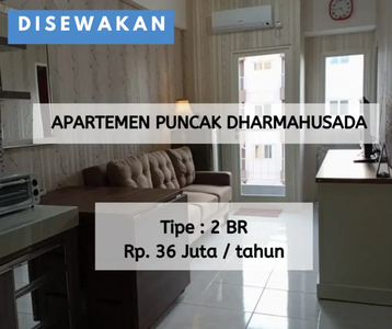 Full Furnished 2 BR ‼️ Apartemen Puncak Dharmahusada dekat Unair C