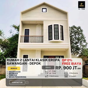 Rumah 2 Lantai Classic Siap Huni Dp Ringan Free Biaya di Cinangka