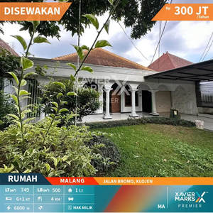 Rumah Disewakan di Jalan Bromo, Klojen, Malang