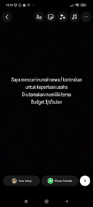 Rumah sewa / kontrakan untuk keperluan usaha