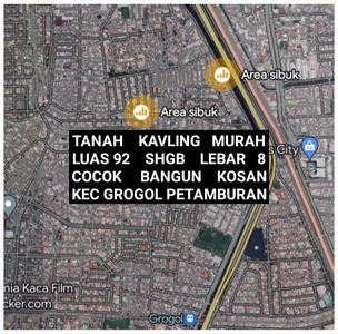 TANAH KAVLING MURAH DI GROGOL PETAMBURAN JAKARTA BARAT