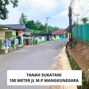 Tanah Palembang lokasi Pinggir Jalan Sukatani 1 dekat simpang 4