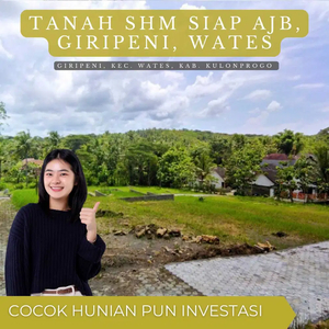 Tanah Siap Bangun, SHM Pekarangan 184 m2 Hook, Giri Peni