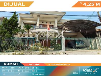 Dijual Rumah Premium Harga Murah di Jl Soekarno Hatta Kota Malang