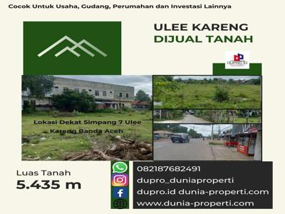 Dijual Tanah Luas 5.435 m Di Dekat Simpang 7 Ulee Kareng, Banda Aceh
