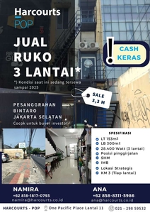 DICARI CALON BUYER INVESTOR UNTUK RUKO 3 LANTAI DI BINTARO