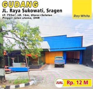 Dijual Gudang Pinggir Jalan Utama Jl. Raya Sukowati, Sragen