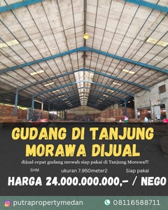 Gudang dijual di tanjung morawa