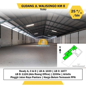 Gudang siap pakai Jl. Walisongo KM 8, Tugurejo, Tugu