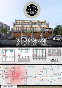 Ruko Eksklusif 3,5 Lantai di Kawasan Usaha No 1 di Pekanbaru