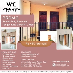Dijual Rumah Fully Furnished Tipe 90/100 3KT 2KM Perumnas Sako - Palembang