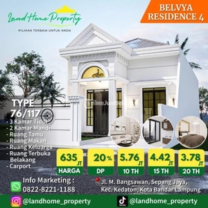Dijual Rumah Perumahan Belvya Residence 4 Type 76/117 - Bandar Lampung