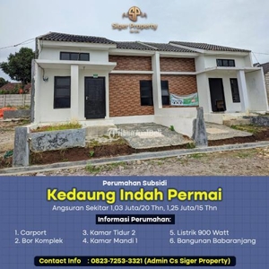 Dijual Rumah Perumahan Kedaung Indah Permai Type 36 di Kemiling, Angsuran Murah Terjangkau - Bandar Lampung