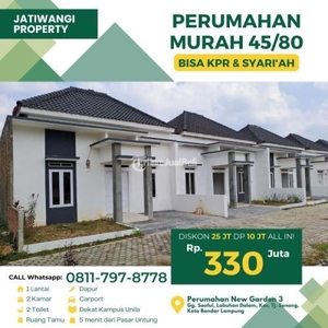 Dijual Rumah Tipe 45/80 2KM 2KT Carport Dapur Bisa KPR Syariah Akad Mudah Perumahan Murah DP Kecil Akses Mudah - Bandar Lampung