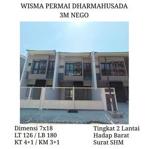 Dijual Rumah Wisma Permai Dharmahusada Surabaya LT 126m2 LB 180m2 Harga 3M Nego SHM - Surabaya