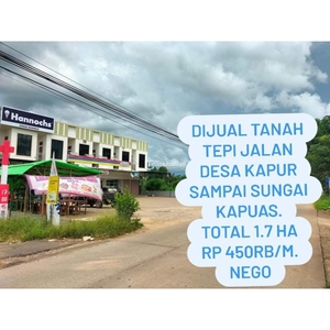 Dijual Tanah Tepi Jalan Desa Kapur Sampai Sungai - Kubu Raya Kalimantan Barat