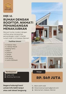 Dijual Rumah Dengan Rooftop Kalasan Sleman Nikmati Pemandangan Menakj