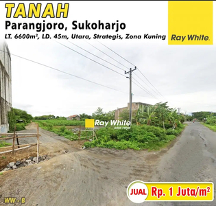 Dijual Tanah Parangjoro Sukoharjo, dekat Solo Baru, zona kuning