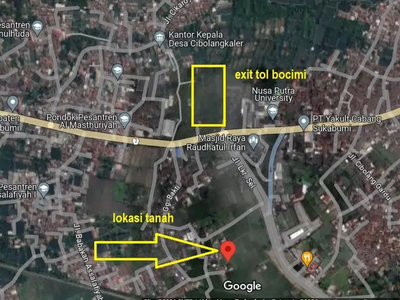 Jual Tanah Kavling Siap Bangun 300 meter ke Nusa Putra dan Exit Tol