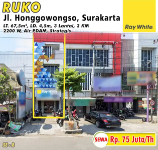 Ruko disewakan Jl Honggowongso Pasar Kembang Solo