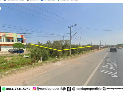 Tanah 10.620m2 di pinggir jl.a.yani km.24 jurusan pelaihari